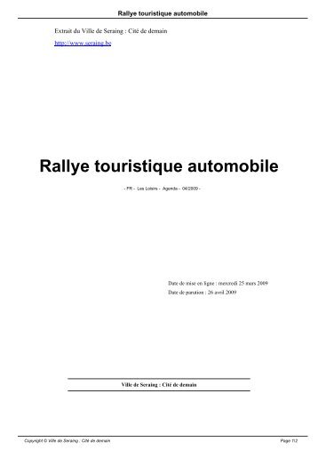 Rallye touristique automobile - Seraing