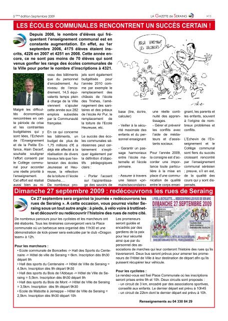 La Gazette de Seraing du mois de septembre