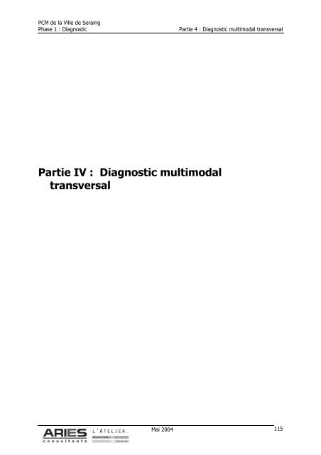 Partie IV : Diagnostic multimodal transversal - Seraing