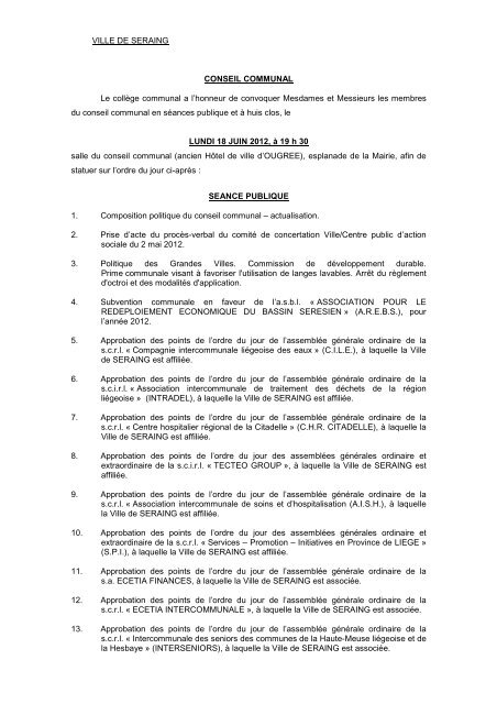 lundi 18 juin - Seraing