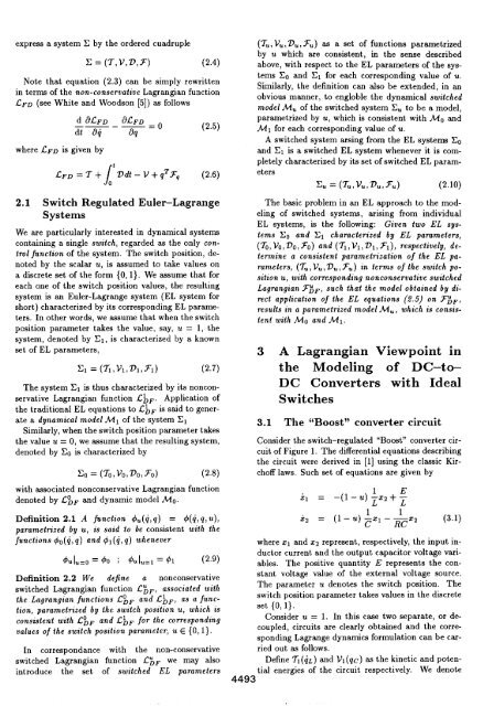 Lagrangian Modeling of Switch Regulated DC-to-DC Power ...