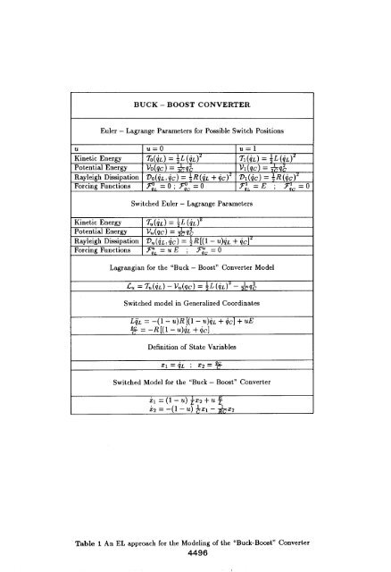 Lagrangian Modeling of Switch Regulated DC-to-DC Power ...