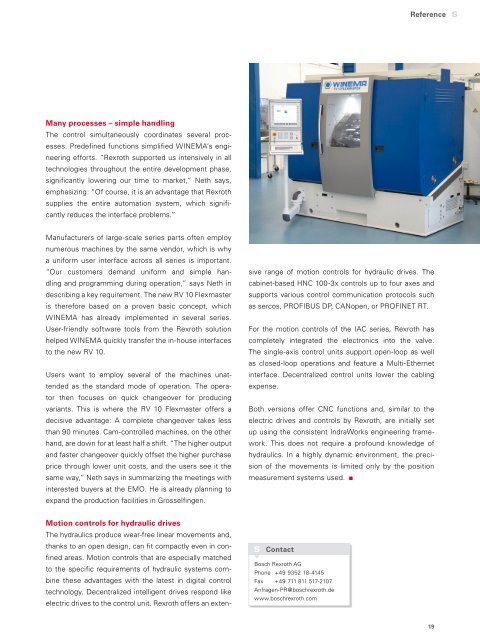 WINEMA Rotary Indexing Machine â 20% More Efficient ... - sercos