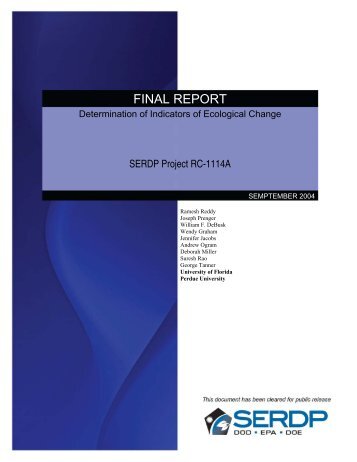 final report - Strategic Environmental Research and Development ...