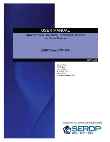 User's Manual - Strategic Environmental Research and ...