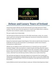 Deluxe and Luxury Tours of Ireland