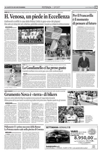 19/05/2008 Play Out - partite di andata - Gironi H - serie d news