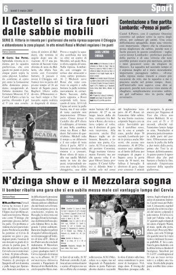 05/03/2007 Campionato 25a Giornata - serie d news