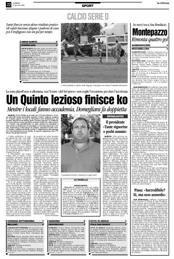 21/01/2008 Campionato 21a Giornata: Girone C - serie d news