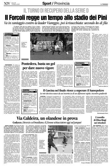 15/03/2007 Campionato 21a Giornata: Girone E - serie d news