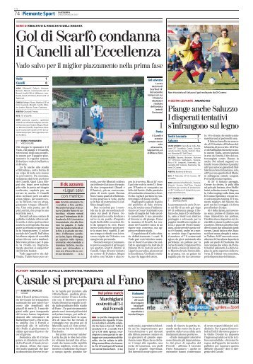 Gol di ScarfÃ² condanna il Canelli all'Eccellenza - serie d news