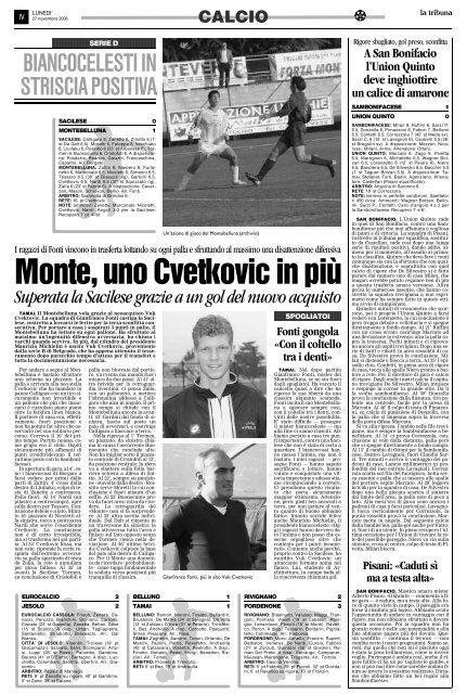 27/11/2006 Campionato 12a Giornata: Girone C - serie d news