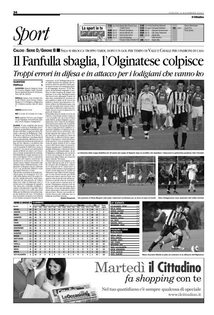 02/11/2007 Campionato 10a Giornata: Girone B - serie d news