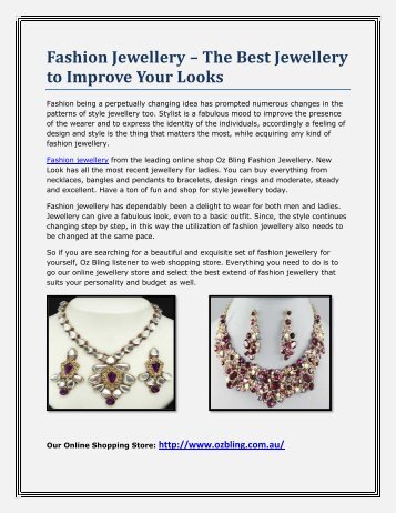 Fashion Jewellery – The Best Jewellery to Improve Your Looks
