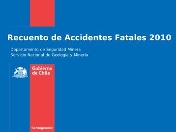 Estadísticas de Accidentabilidad Minera 2010 - Sernageomin