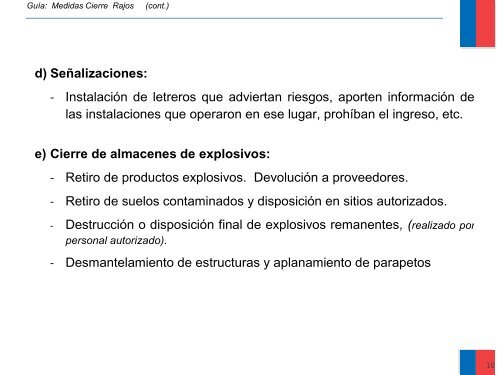 Actividades y Costos de Cierre - Sernageomin