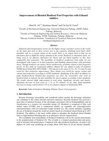 Improvement of Blended Biodiesel Fuel Properties with Ethanol ...