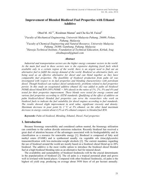 Improvement of Blended Biodiesel Fuel Properties with Ethanol ...