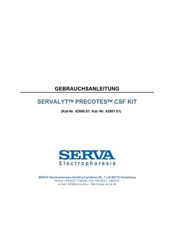 Anleitung - SERVA Electrophoresis GmbH