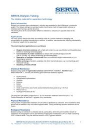 SERVA Dialysis Tubing - SERVA Electrophoresis GmbH