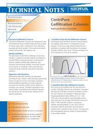 CentriPure Gelfiltration Columns - SERVA Electrophoresis GmbH