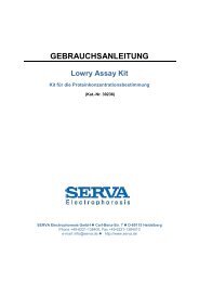 Anleitung - SERVA Electrophoresis GmbH