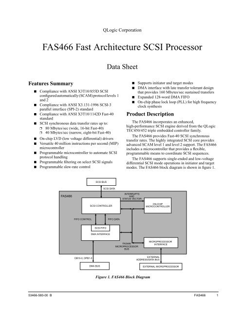 FAS466 Fast Architecture SCSI Processor