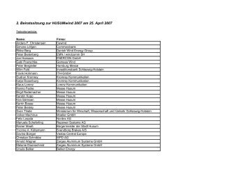2. Beiratssitzung zur HUSUMwind 2007 am 25. April 2007 - Server ...