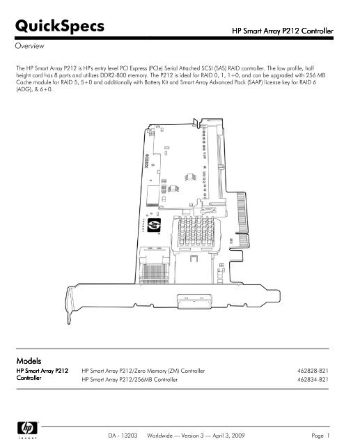 HP Smart Array P212 Controller - Server-Unit