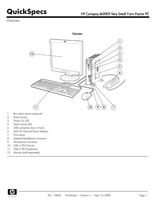 HP Compaq dx2009 Very Small Form Factor PC (India Only) - Anida