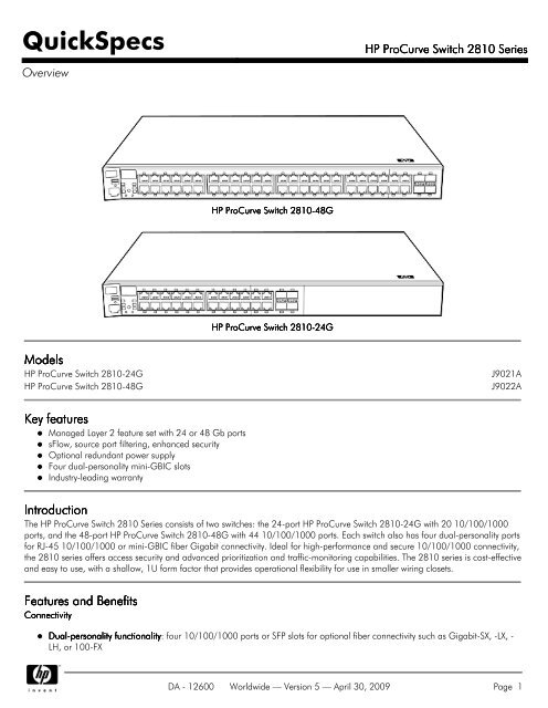 HP ProCurve Switch 2810 Series - Server-Unit