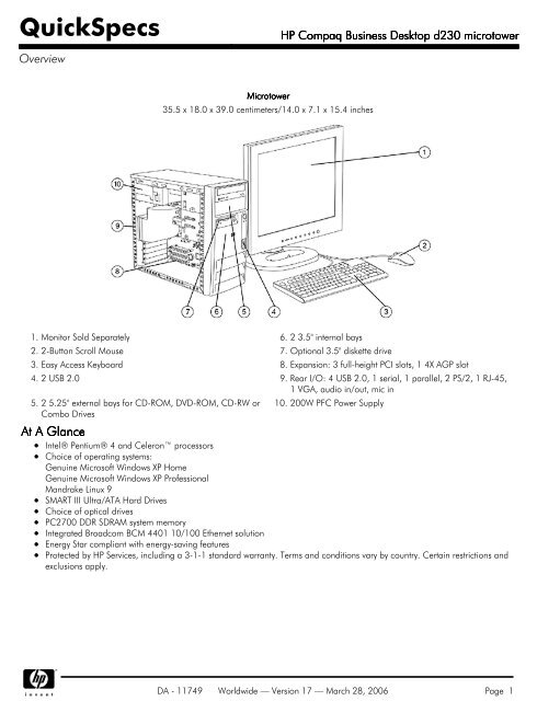 HP Compaq Business Desktop d230 microtower