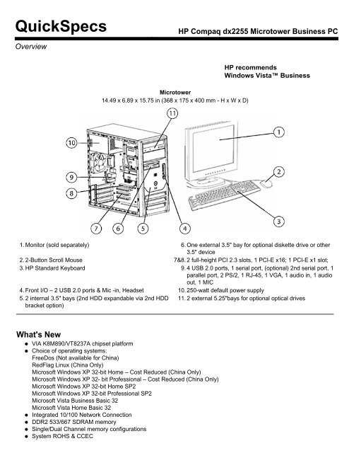 HP Compaq dx2255 Microtower Business PC (APJ Only) - Anida