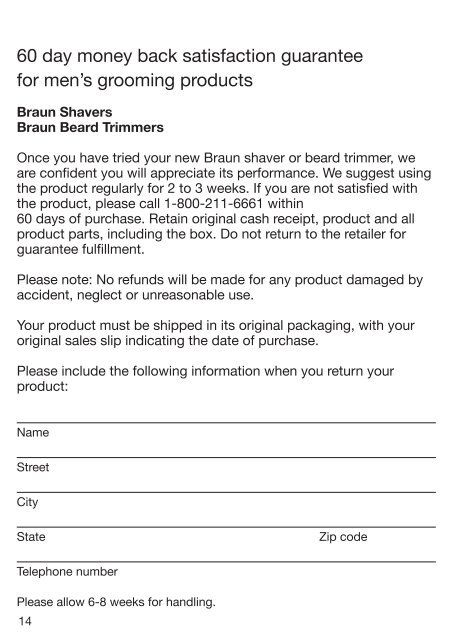 cruZer - Braun Consumer Service spare parts use instructions ...
