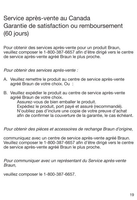 Series1 - Braun Consumer Service spare parts use instructions ...