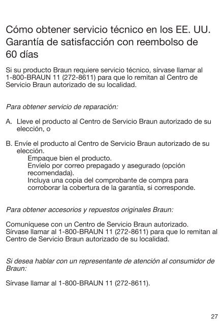 Series1 - Braun Consumer Service spare parts use instructions ...