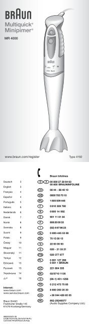 Multiquick® Minipimer® - Braun Consumer Service spare parts use ...