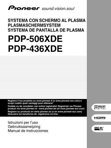 PDP-506XDE PDP-436XDE - Service.pioneer-eur.com - Pioneer