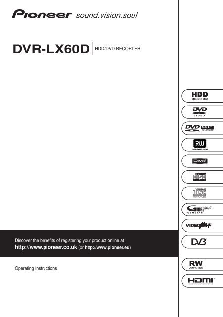 Dvr Lx60d Service Pioneer Eur Com Pioneer