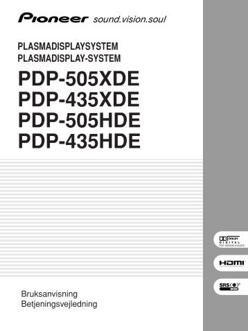 PDP-505XDE PDP-435XDE PDP-505HDE PDP-435HDE