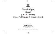 Tata Indigo Owner's Manual & Service Book - Tata Motors Customer ...