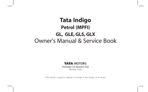 Tata Indigo Owner's Manual & Service Book - Tata Motors Customer ...