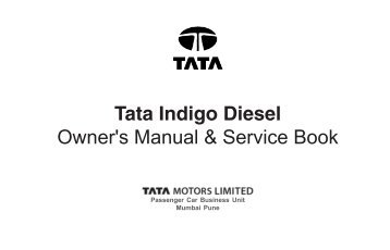 Tata Indigo Diesel Owner's Manual & Service Book - Tata Motors ...