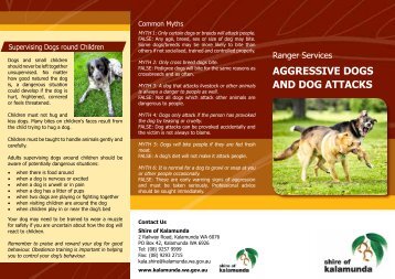 AGGRESSIVE DOGS AND DOG ATTACKS - Shire of Kalamunda