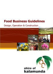 Food Business Guidelines - Shire of Kalamunda