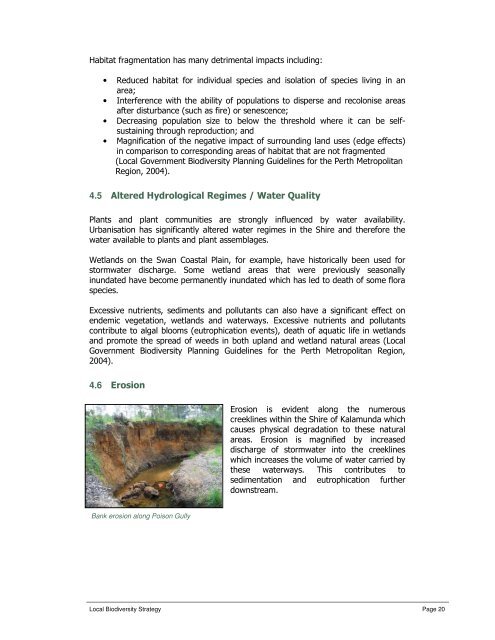 Local Biodiversity Strategy: - Shire of Kalamunda