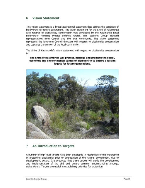 Local Biodiversity Strategy: - Shire of Kalamunda