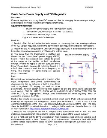 Brute Force Power Supply and 723 Regulator