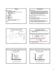 Today Homework 1st Order Active Filters Cascaded Filters Desired ...