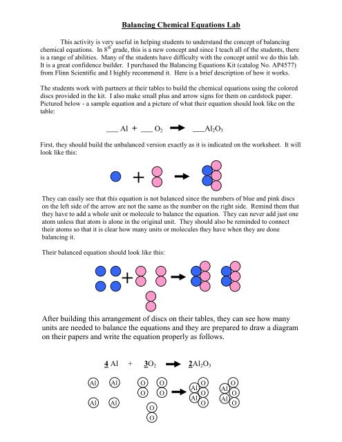 Balancing Chemical Equations Lab Worksheet - Tessshebaylo